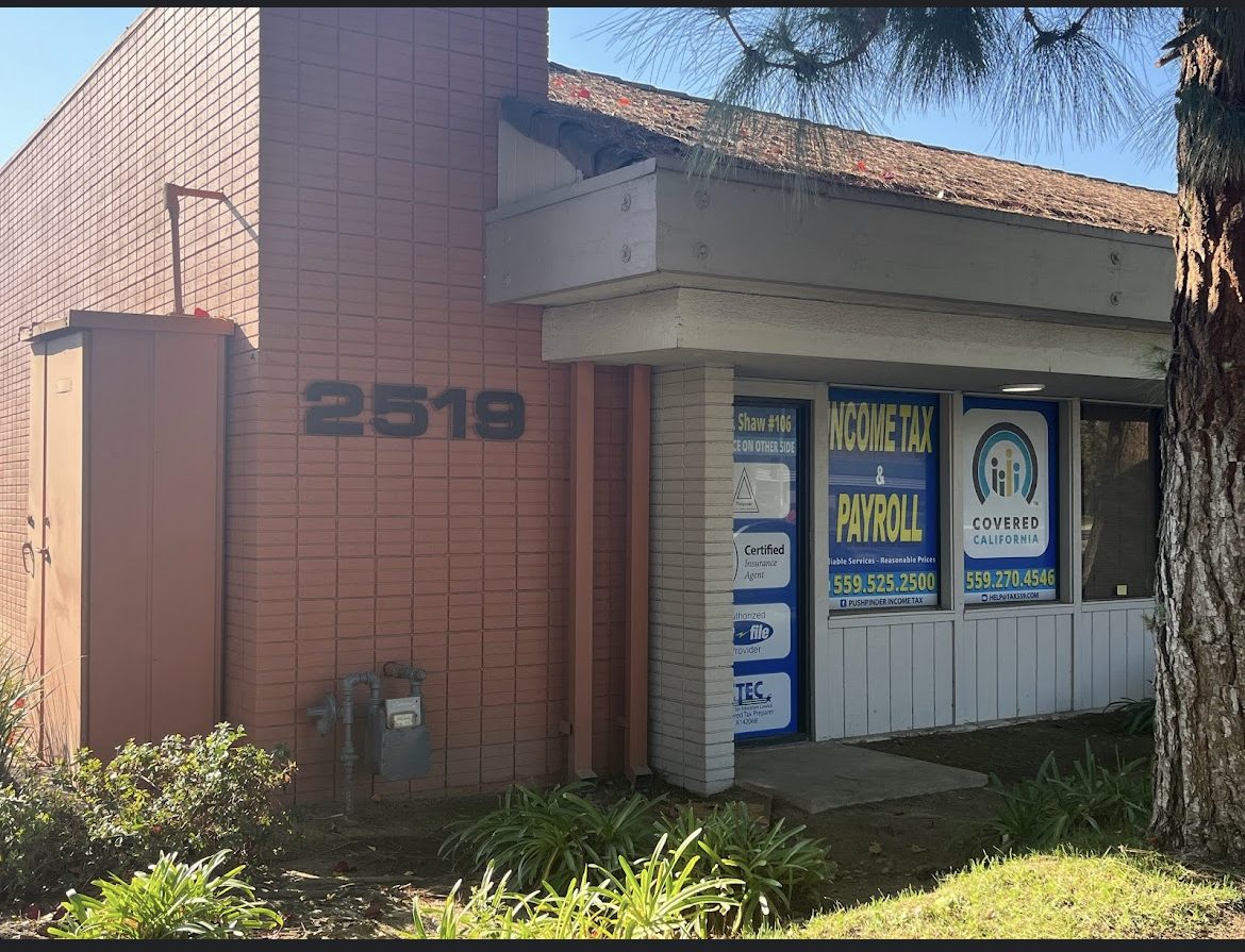 Pushpinder Tax Services office at 2519 W Shaw Ave in Fresno, CA